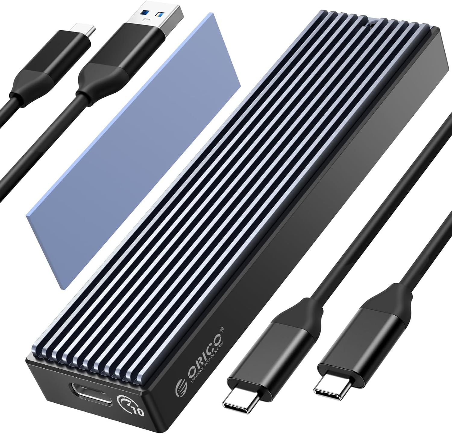 ORICO M.2 NVMe SSD Enclosure, USB 3.2 Gen 2 (10 Gbps) to NVMe PCI-E M.2 SSD Case...