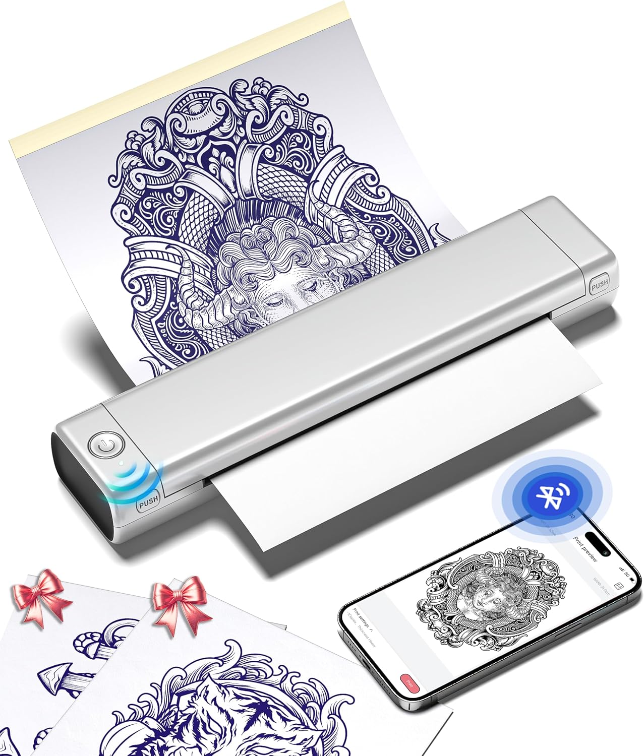 Phomemo M08F Bluetooth Tattoo Stencil Machine A4 Tattoo Stencil Printer Professi...