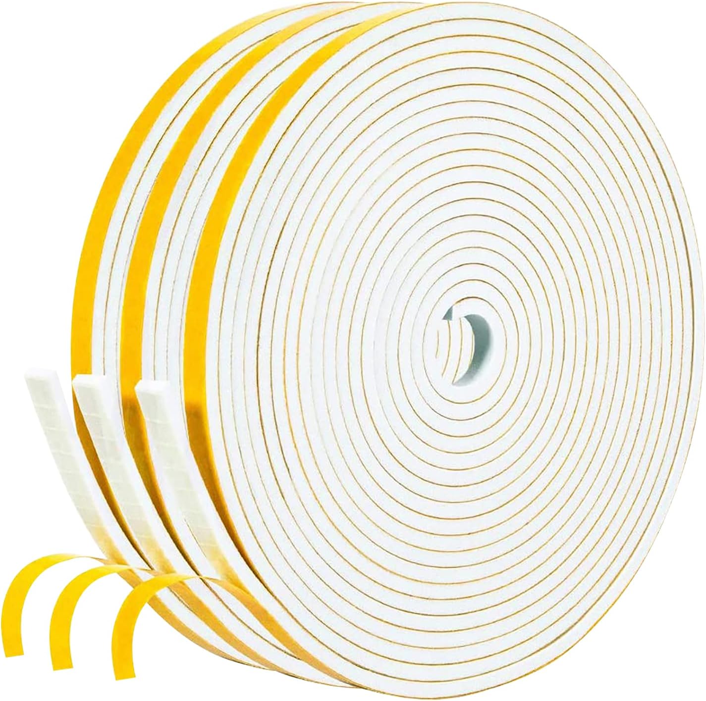 fowong Draft Excluder for Windows, 3 Rolls 6mm(W) x 3mm(T) Window Seal Strip, Wi...