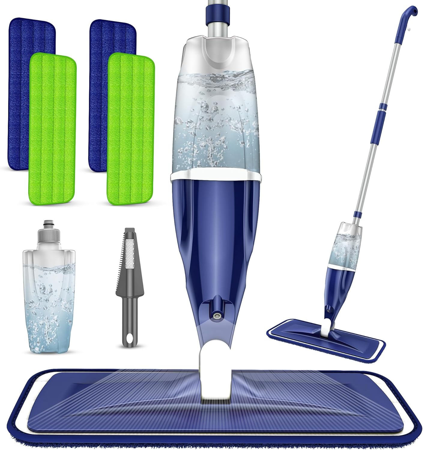 Spray Floor Mops with 4x Reusable Washable Pads for Cleaning Floors - EXEGO Micr...