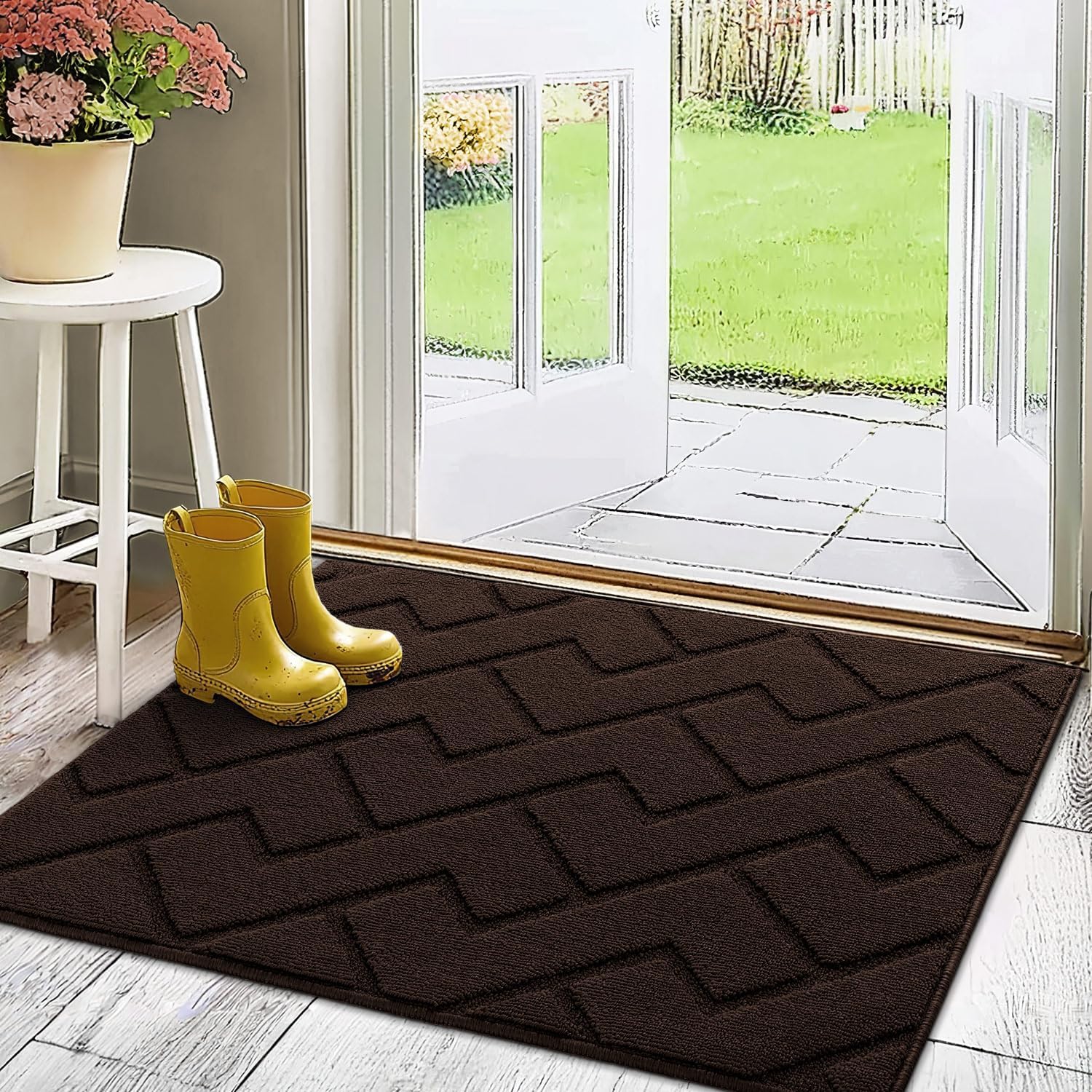 Biscpro Door Mat, 80x100 cm DoorMat Indoor Washable, Doormat Indoor Dirt Trapper...