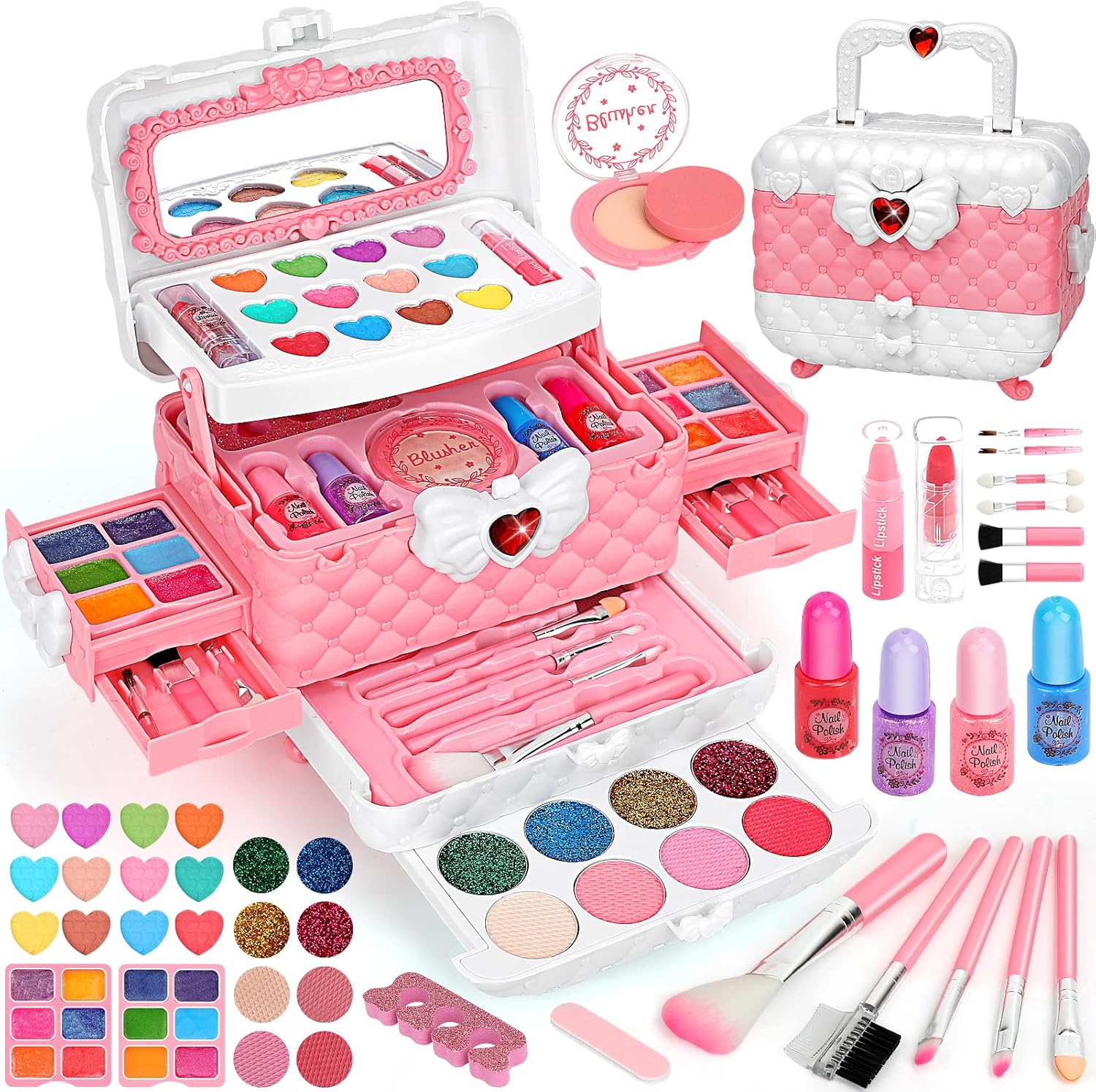 Kids Makeup Sets for Girls, Washable Girls Make Up Set Kids Toys, Real Kids Make...