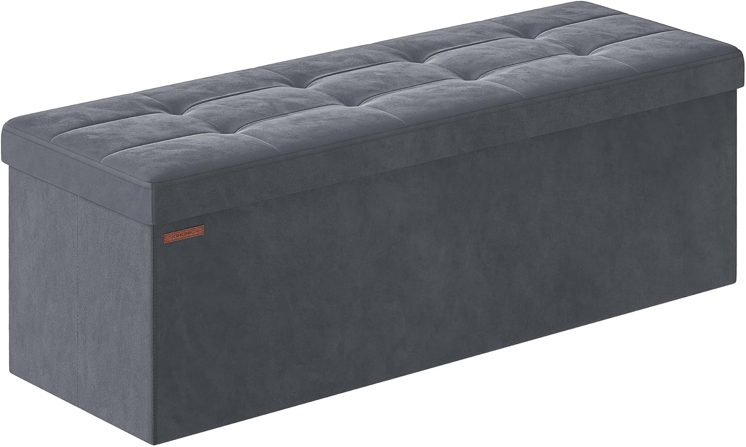 SONGMICS Storage Ottoman, Foldable Small Ottoman Foot Rest, 38 x 110 x 38 cm, Cu...