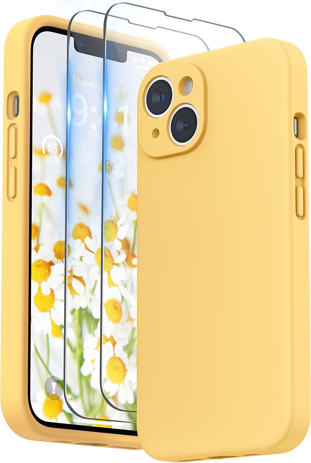 SURPHY Compatible with iPhone 14 Plus Case with Screen Protector, Liquid Silicon...