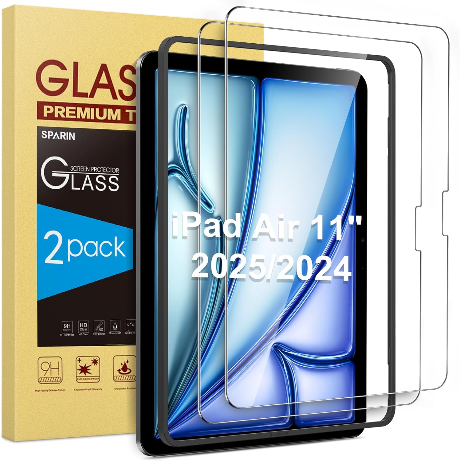 SPARIN Screen Protector for iPad Air 11-Inch M3 2025/M2 2024, with Easy Installa...