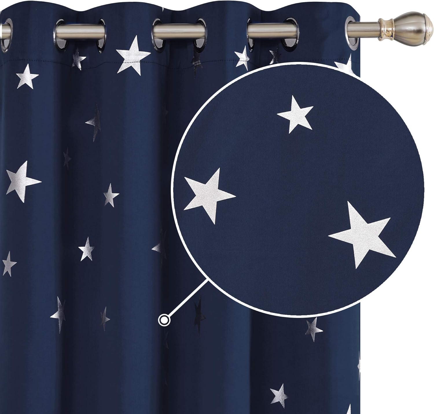 Deconovo Super Soft Star Foil Printed Thermal Insulated Window Treatment Eyelet...