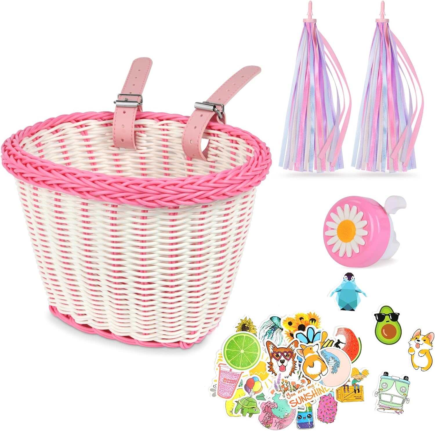 Flintronic Kids Bike Basket Handwoven Cycle Basket for Kids, Bicycle Basket For...