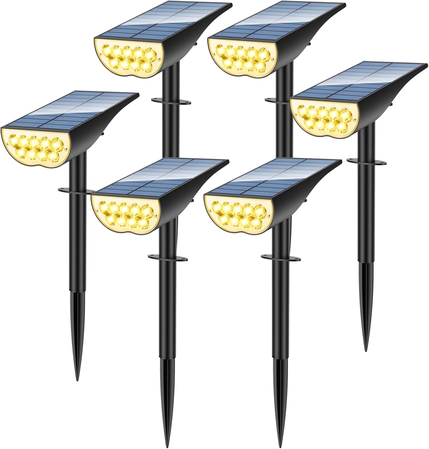 Solar Spot Lights Outdoor, Solar Lights Outdoor Waterproof IP65, 3 Brightness Mo...