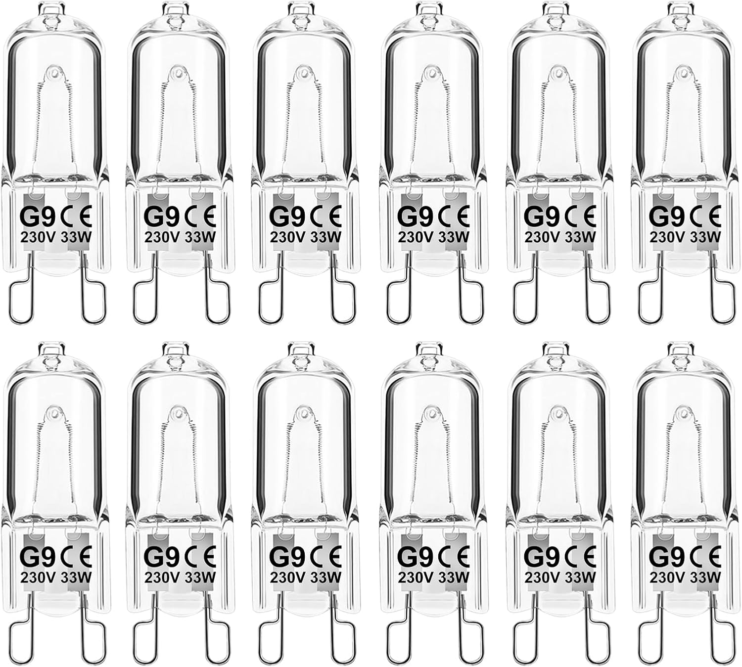 Jaenmsa G9 Halogen Light Bulbs, G9 33W Halogen Bulbs, 2700K Warm White G9 230V D...
