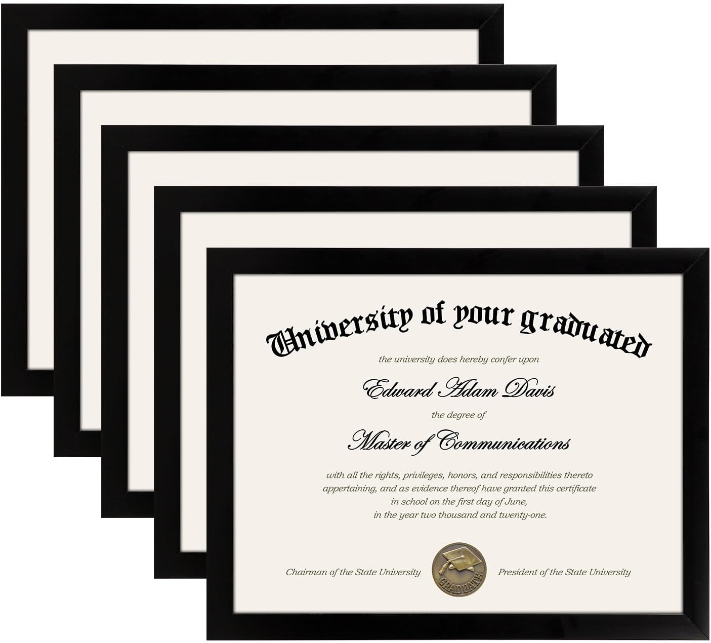 upsimples Certificate Frame with High Definition Glass, 8.5 by 11 Picture Diplom...