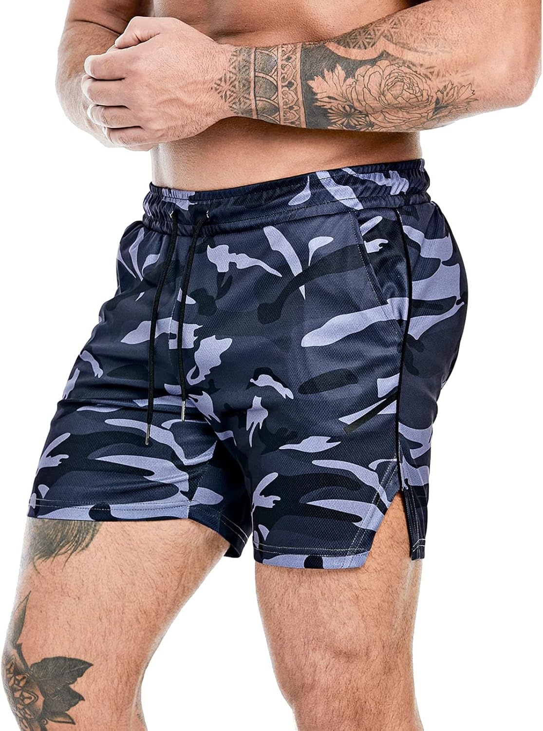 PIDOGYM Men's Workout Running Shorts 5 Inch, Lightweight Mesh Gym Athletic Fitte...