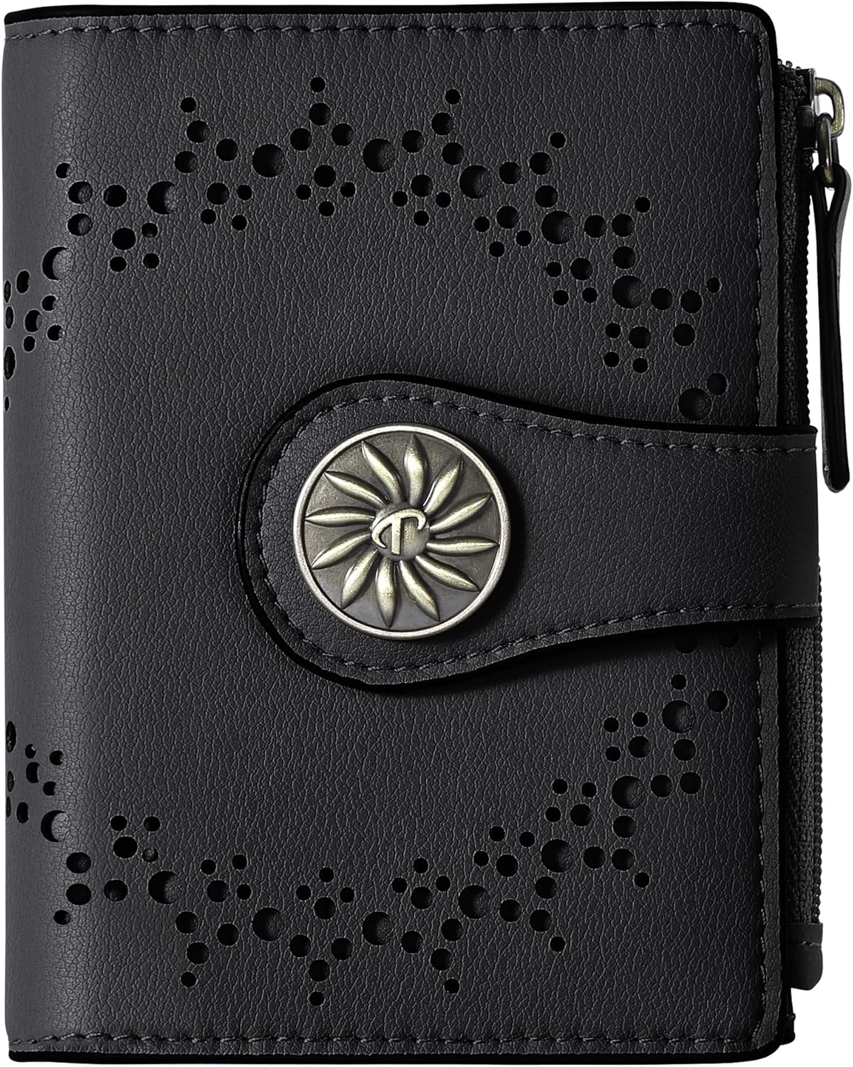 Small Wallet for Women Bifold RFID Blocking Card Holder Leather Wallets with Zip...