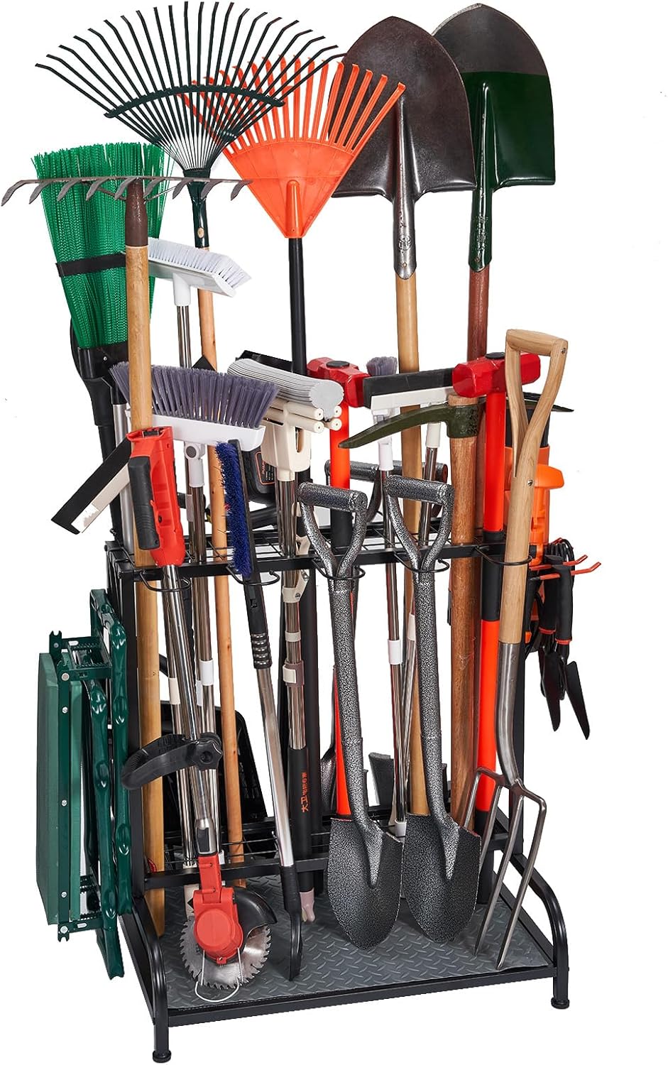 Garden Tool Organizer, Yard Tools Rack Holds 55 Long-Handled Tools/Rakes/Brooms...