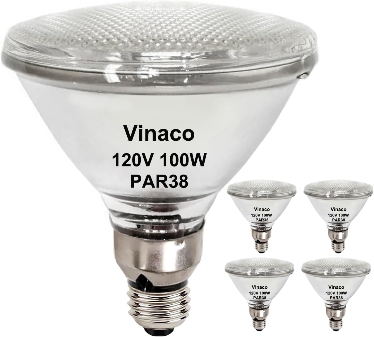 Vinaco PAR38 Flood Llight Bulbs, 4 Pack High Output PAR38 Halogen Flood Light 10...