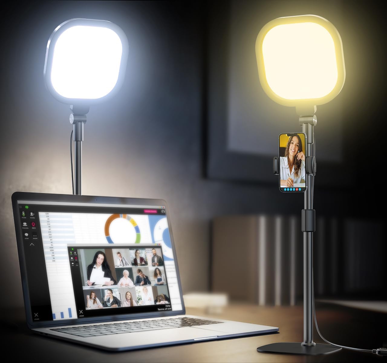 LitONES Desktop Video Conference Lights for Zoom M...