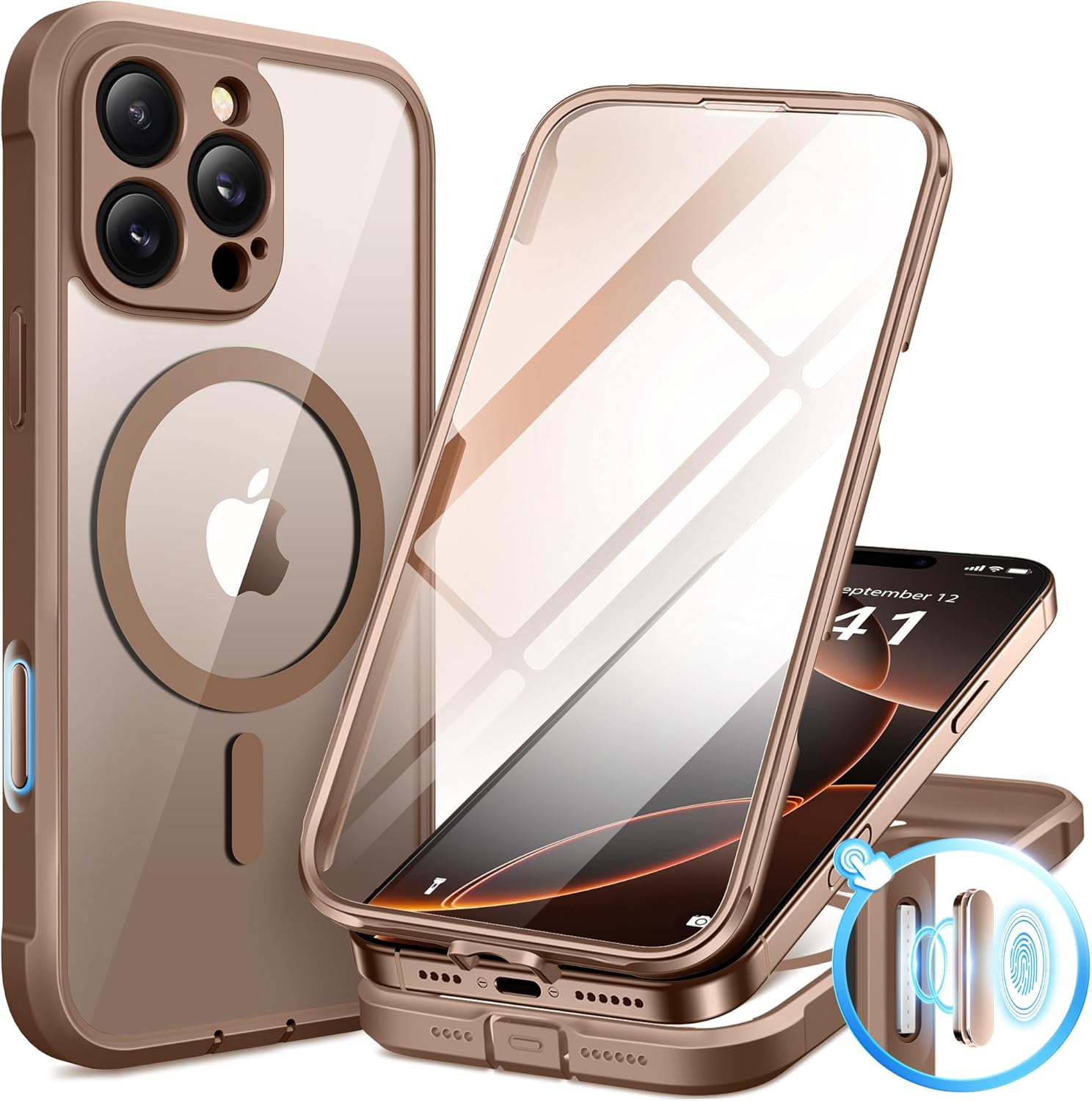 BERFY Magnetic for iPhone 16 Pro Max Case, Compatible with MagSafe, [Built-in 9H...