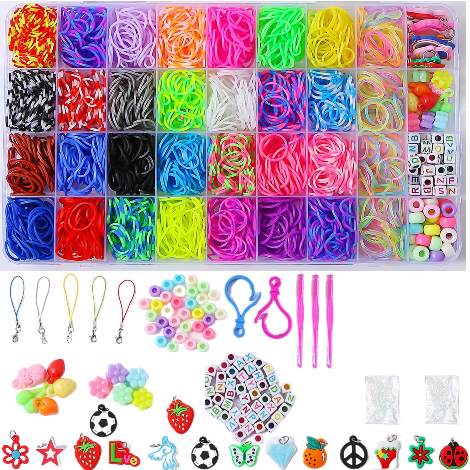 JIYAKO 2500+ Rubber Band Bracelet Kit, Loom Bracel...