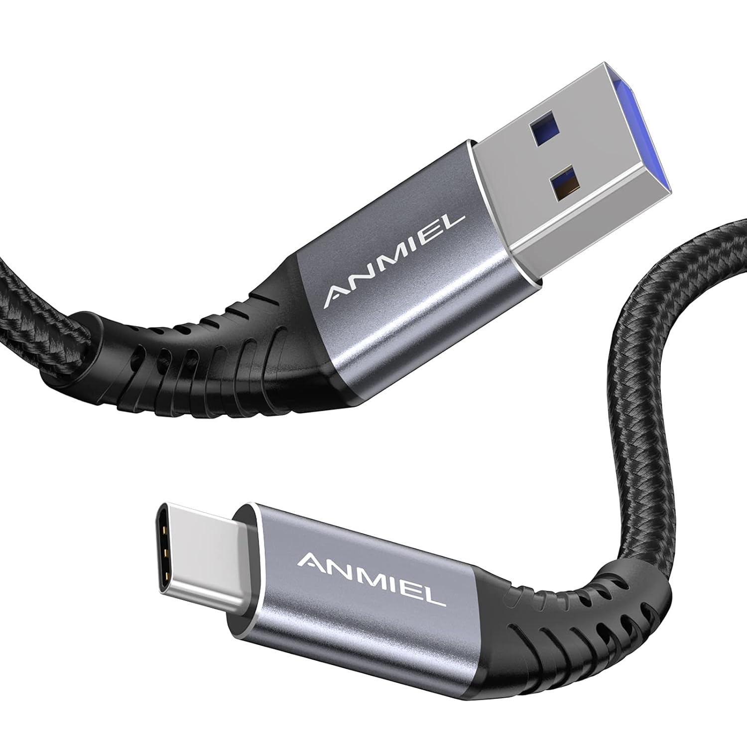 ANMIEL USB C Cable 1M, 3.1A Fast Charging&5Gbps Data Sync,Braided USB3.0 A to US...
