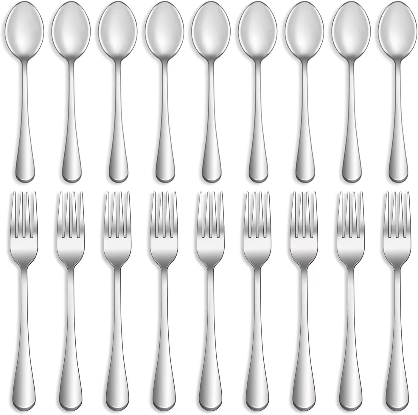 16 Pcs Forks and Spoons Silverware Set,Food Grade Stainless Steel Flatware Cutle...
