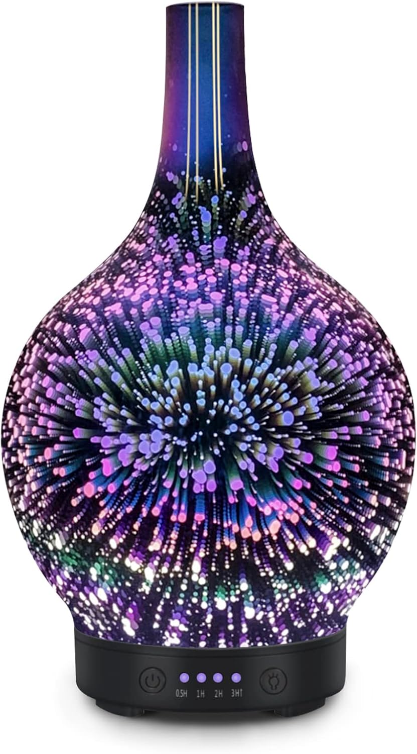 Essential Oil Diffuser Glass Aromatherapy Electric Ultrasonic Cool Mist Aroma Di...