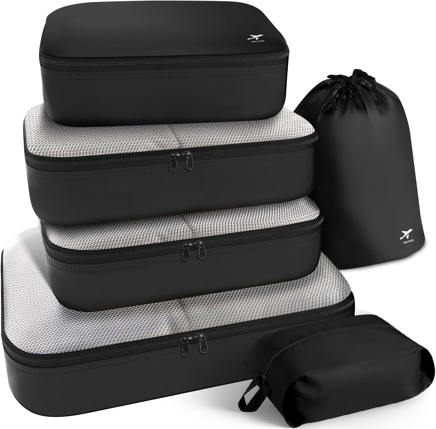 HOTOR Packing Cubes for Suitcases - 6 Pieces, Light Packing Cubes for Travel, Pr...