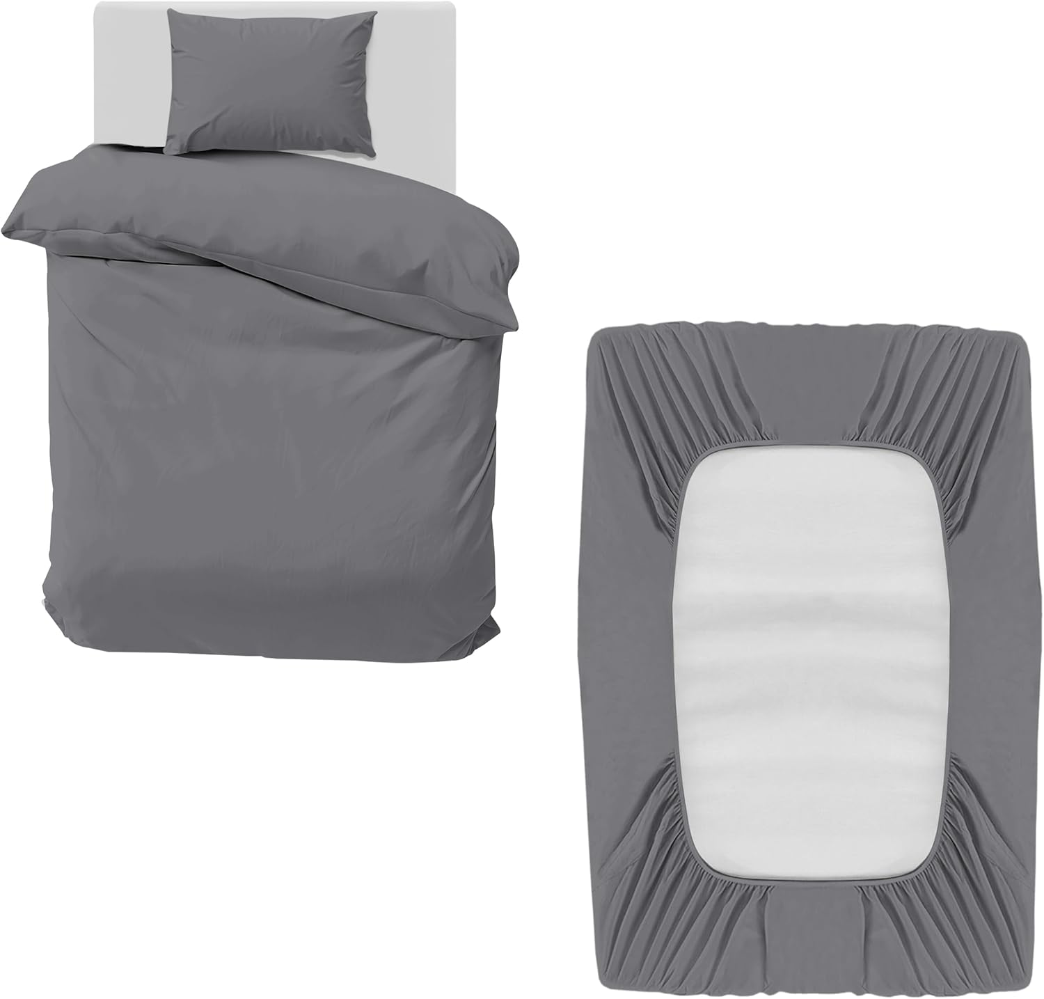 MOONLIGHT20015 Single Bedding Set 3 Piece Duvet Cover Fitted Sheet with Pillow c...