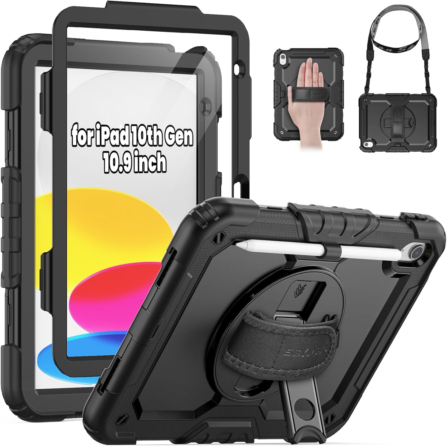 SEYMAC for iPad (A16) 11th/10th Generation Case 2025/2022 (11″/10.9″), Sturdy He...