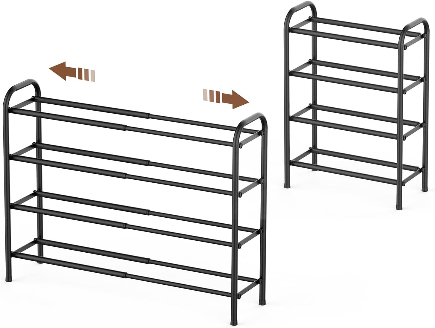 Gonfoam 4-Tier Expandable Shoe Rack,Adjustable Shoe Shelf Storage Organizer Heav...