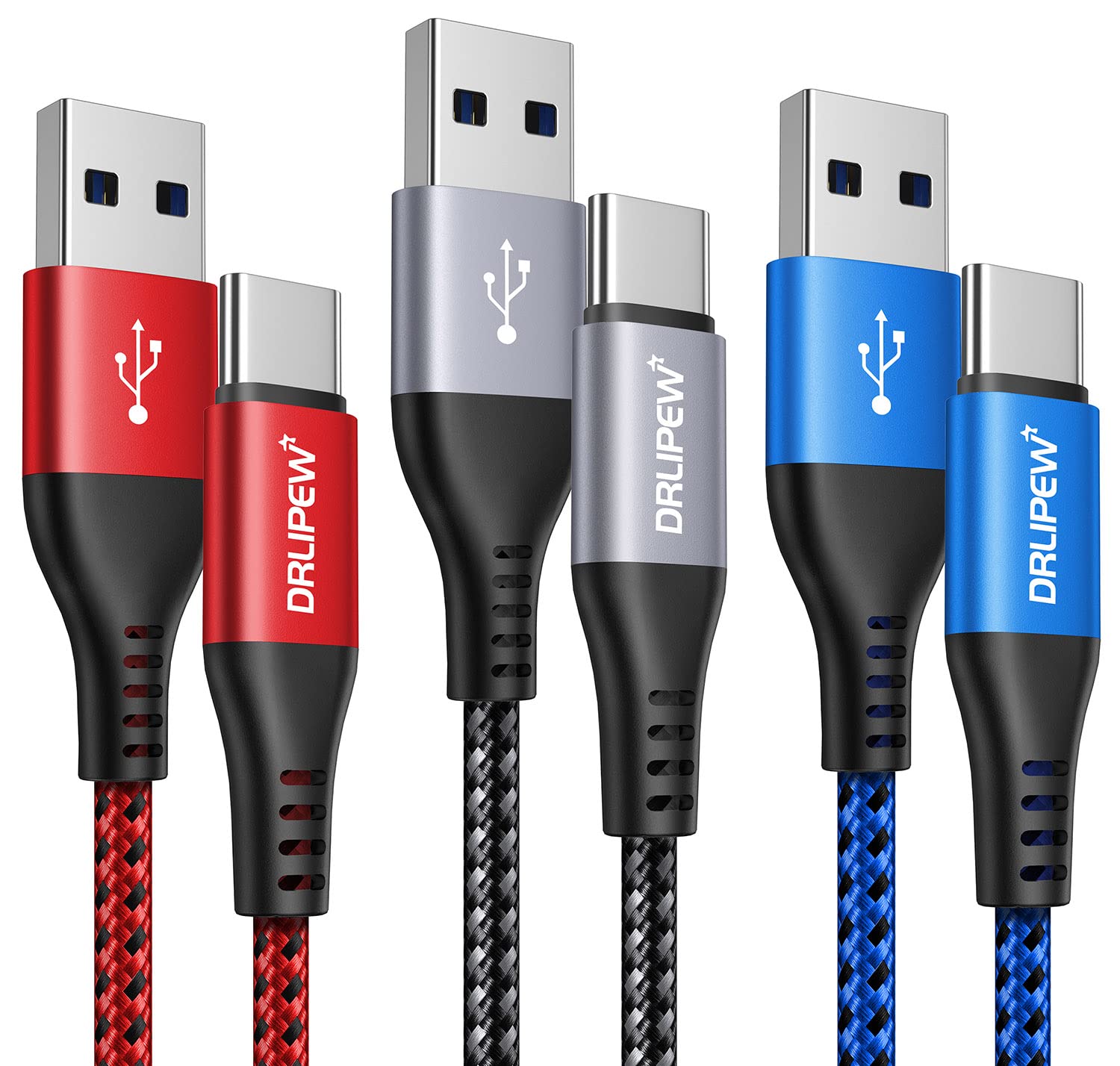 USB C Cable(1M 3-Pack),USB to USB C Fast Charger Cable Nylon Braided,3A Fast Cha...