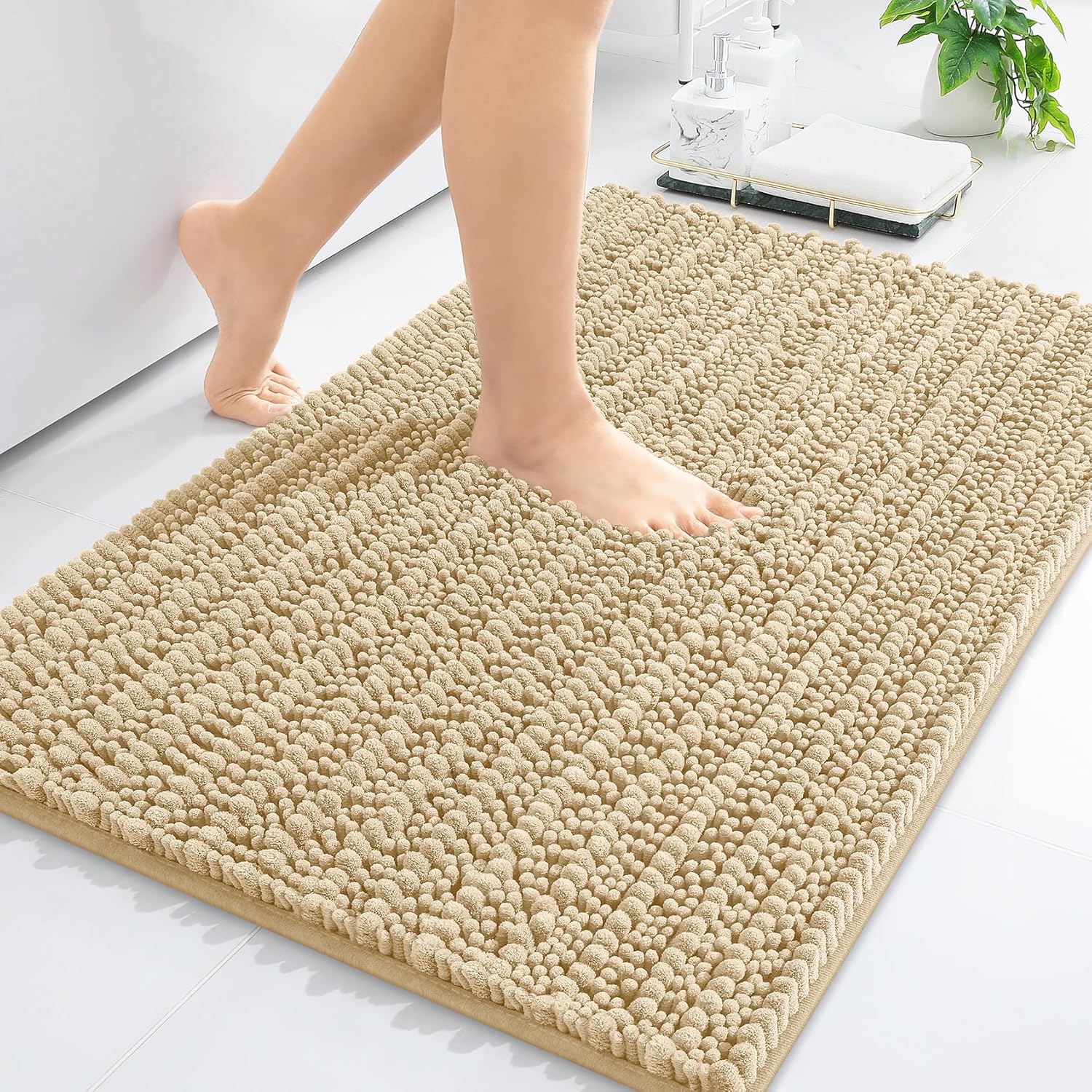 Arotive Luxury Chenille Bathroom Rug Mat, Extra Soft Thick Absorbent Shaggy Bath...