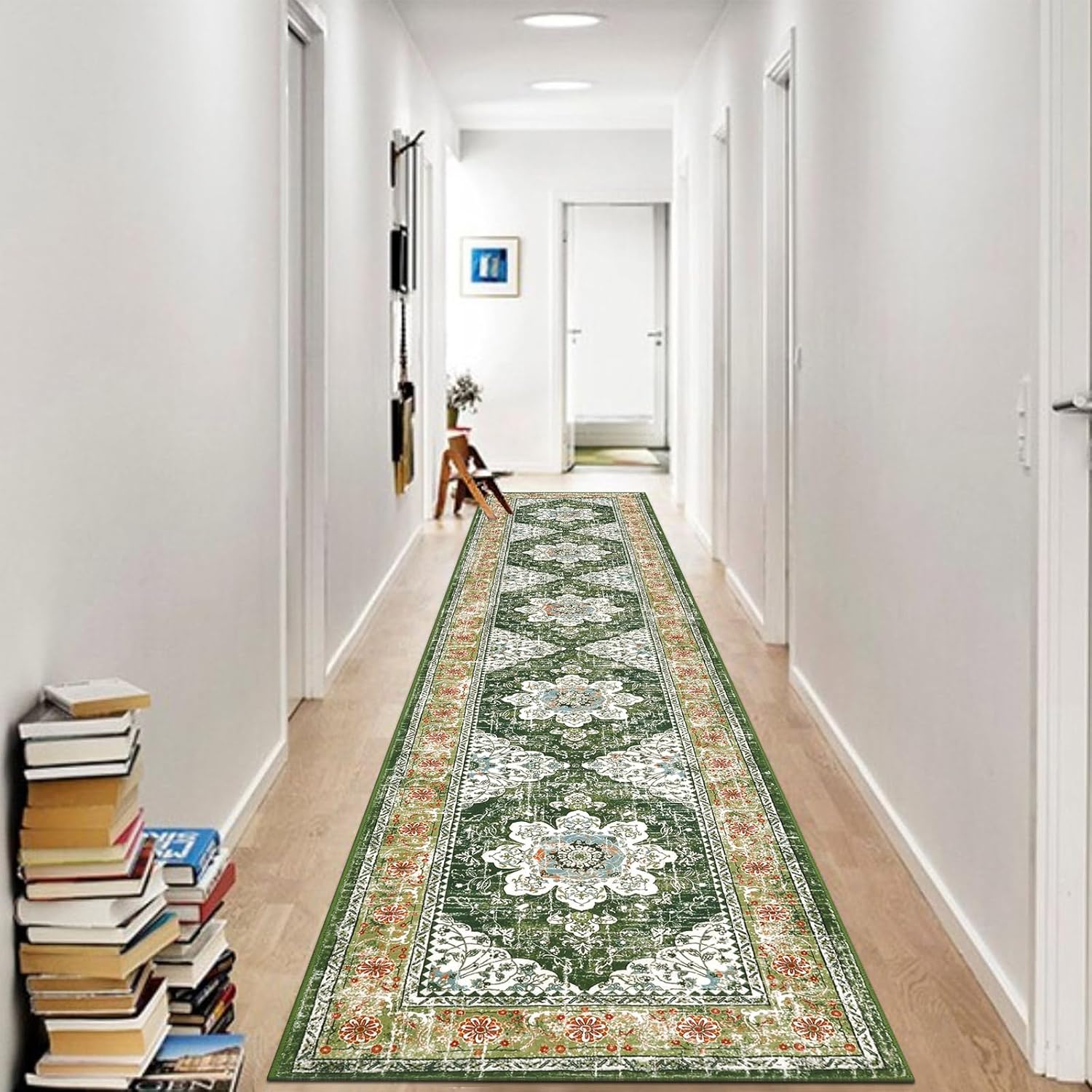Ileading Vintage Runner Rug for Hallway 2x10FT, Machine Washable Extended Entryw...