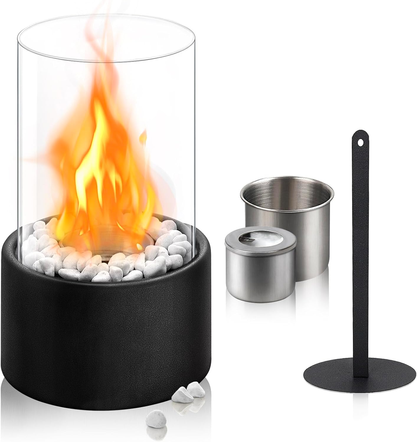 Poofzy Table Top Firepit, Tabletop Fire Pit Indoor Outdoor, Portable Tabletop Fi...