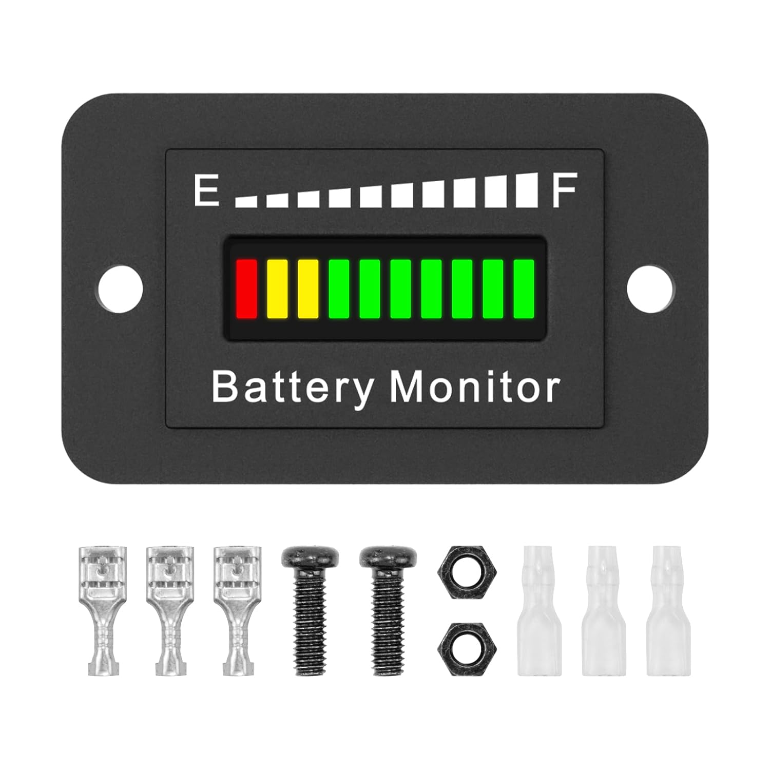 12V 24V 36V 48V 60V 72V Battery Monitor Meter, Waterproof LED Battery Capacity V...