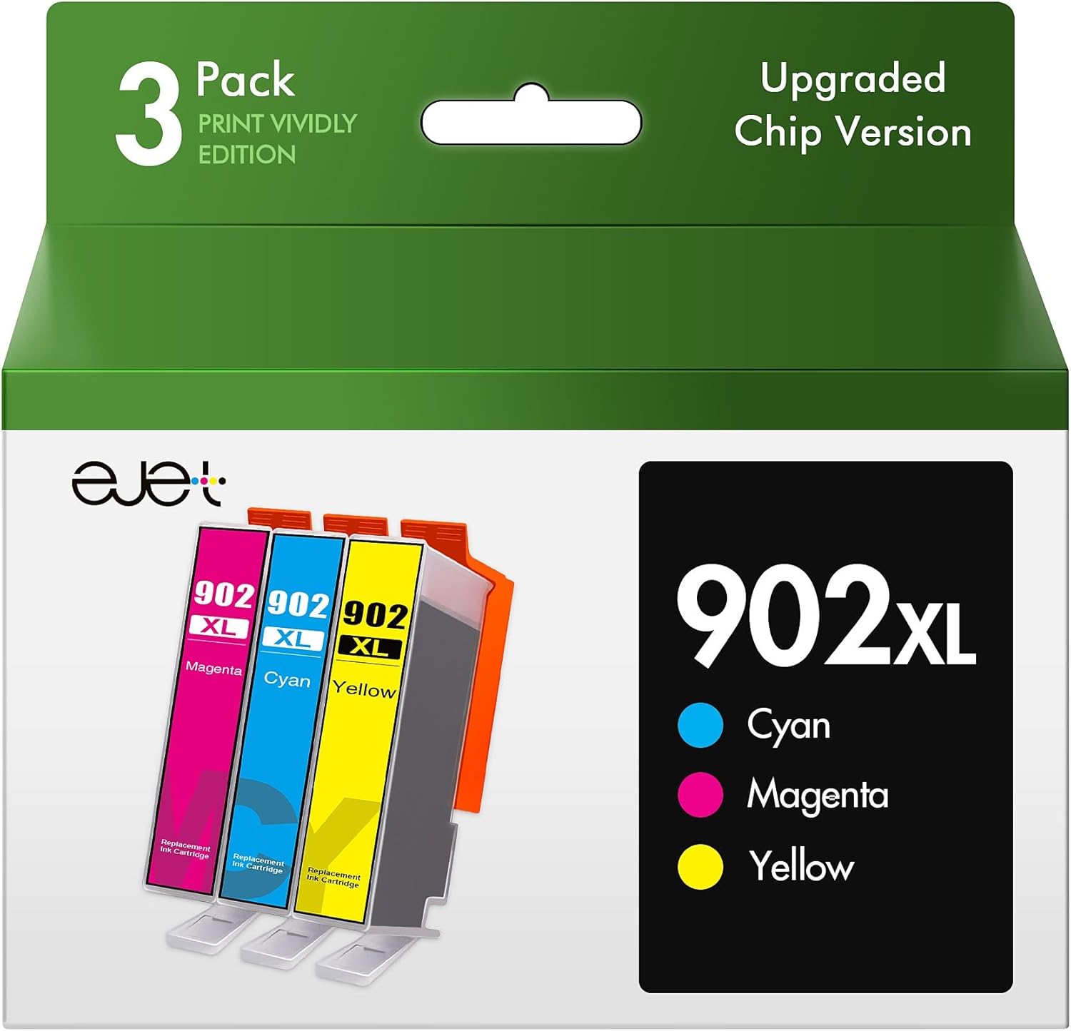 902XL Ink Cartridges Replacements for HP Ink 902 902XL Color Combo Pack Upgraded...