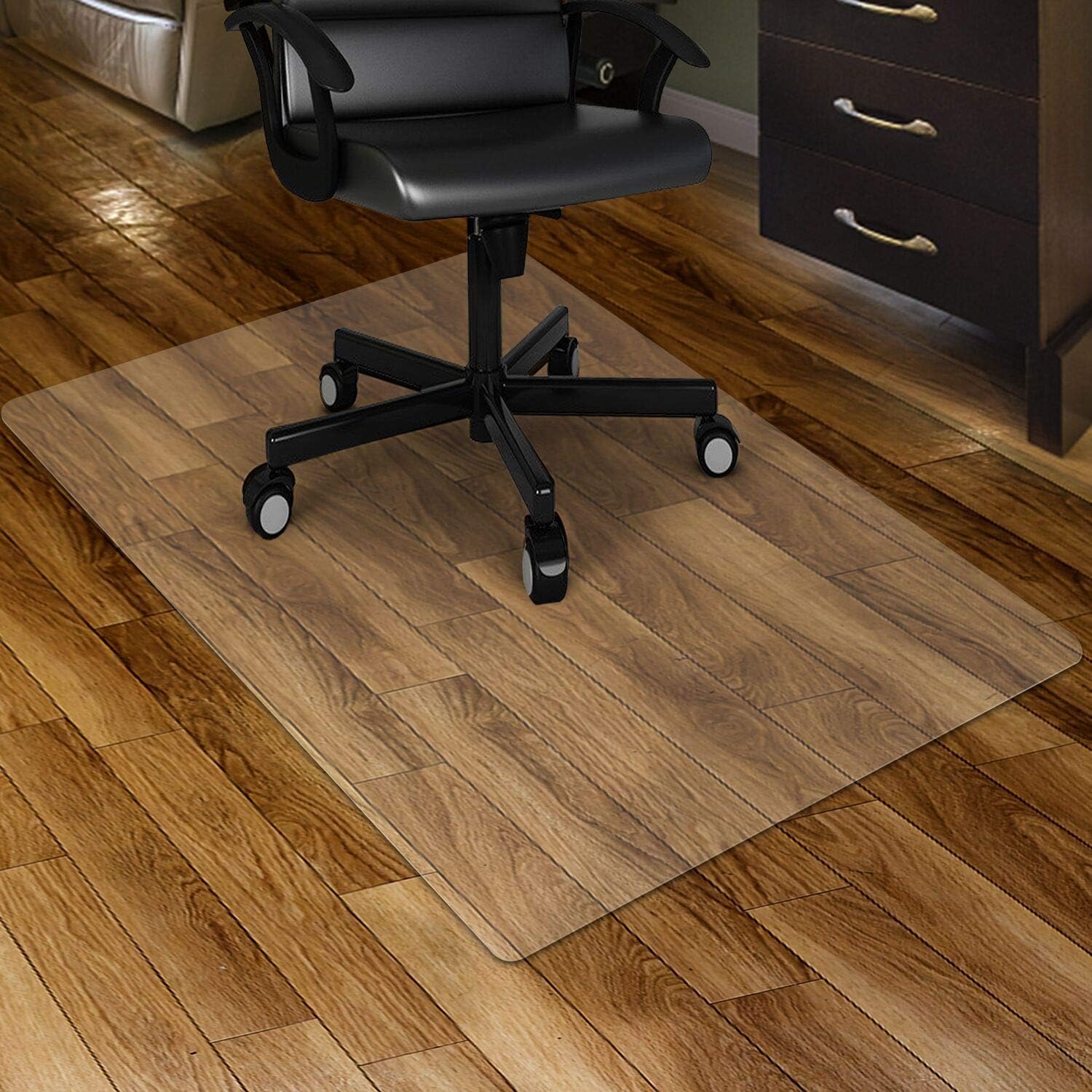 Kuyal Clear Chair mat for Hard Floors 36 x 48 inches Transparent Floor Mats Wood...