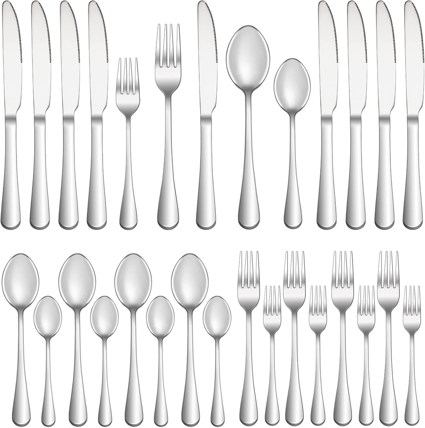 20 Piece Silverware Set Service for 4,Premium Stainless Steel Flatware Set,Mirro...