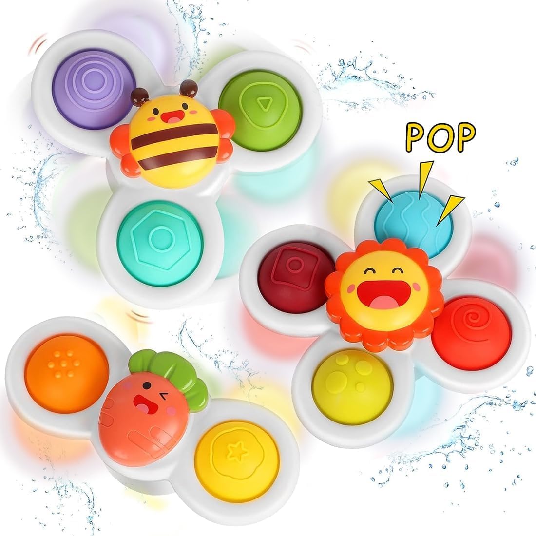 ERMON Suction Cup Spinner Toys, Pack of 3 Spinners for Babies, Baby Spinner Toys...