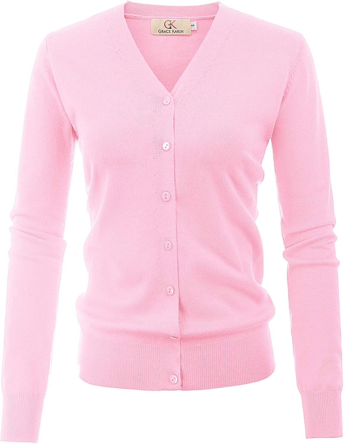 GRACE KARIN Women's Long Sleeve Button Down Sweater Classic V-Neck Knit Cardigan...