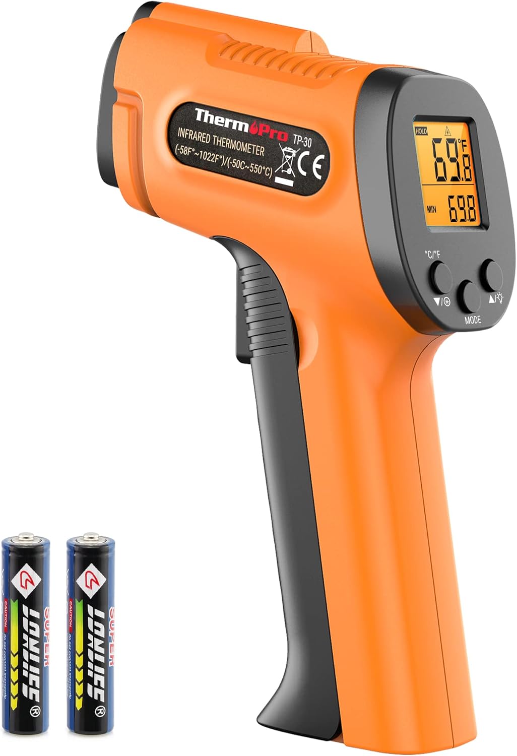 ThermoPro TP30 Infrared Thermometer Gun, Laser Thermometer for Cooking, Pizza Ov...