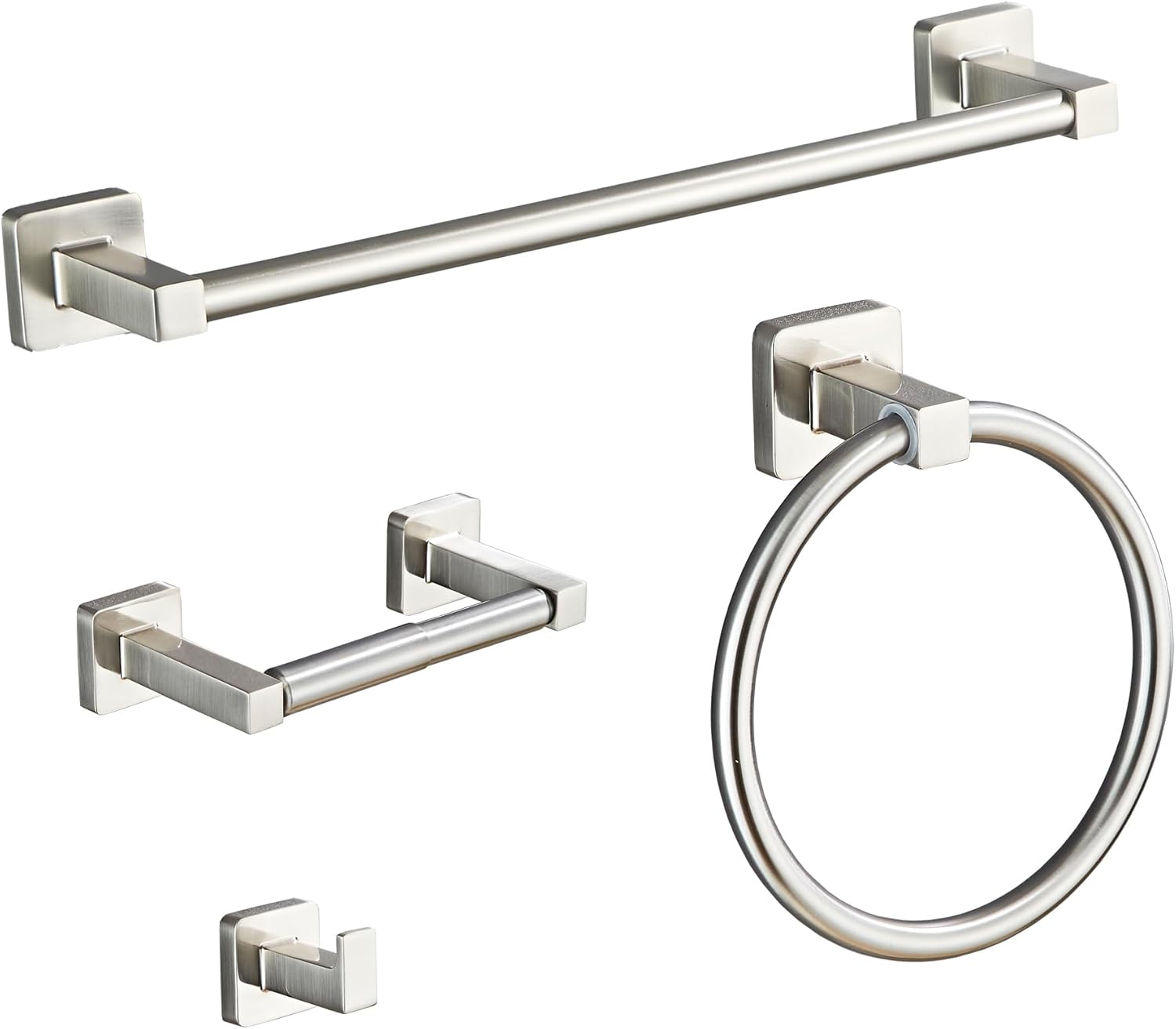 Brushed Nickel Bathroom Hardware Set 4 Pieces,Towel Bar Set Stainless Steel Wall...