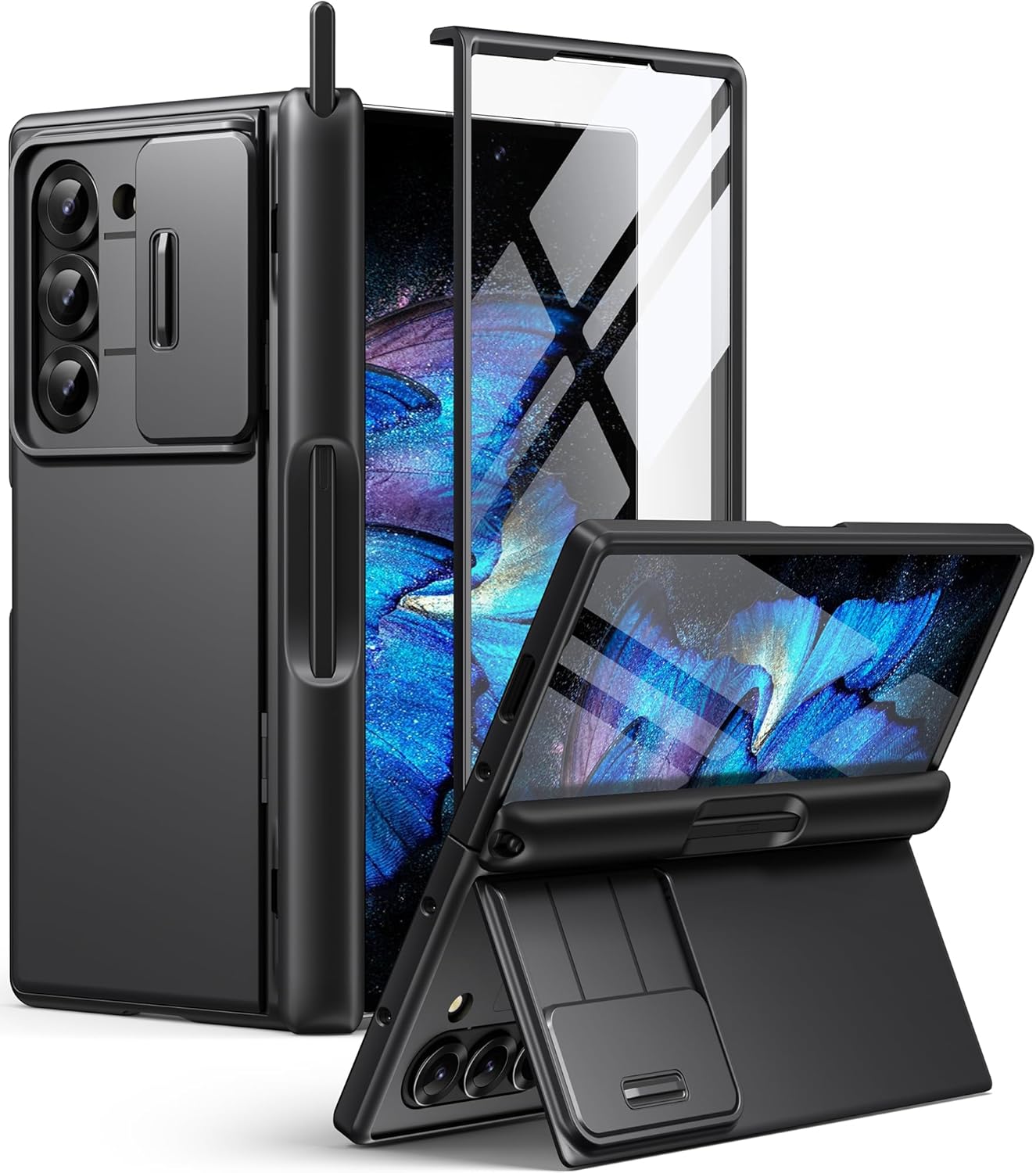 BERFY for Samsung Galaxy Z Fold 6 Case with S Pen Holder, [Built-in Screen Prote...