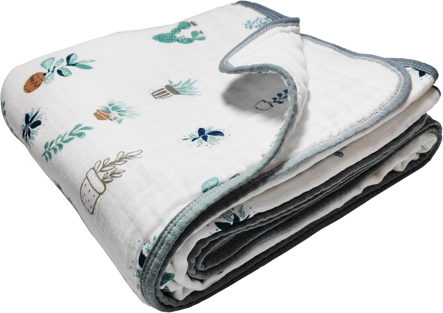 ZPECC Muslin Blanket - 100% Organic Cotton Toddler Quilted Blanket for Crib, Str...