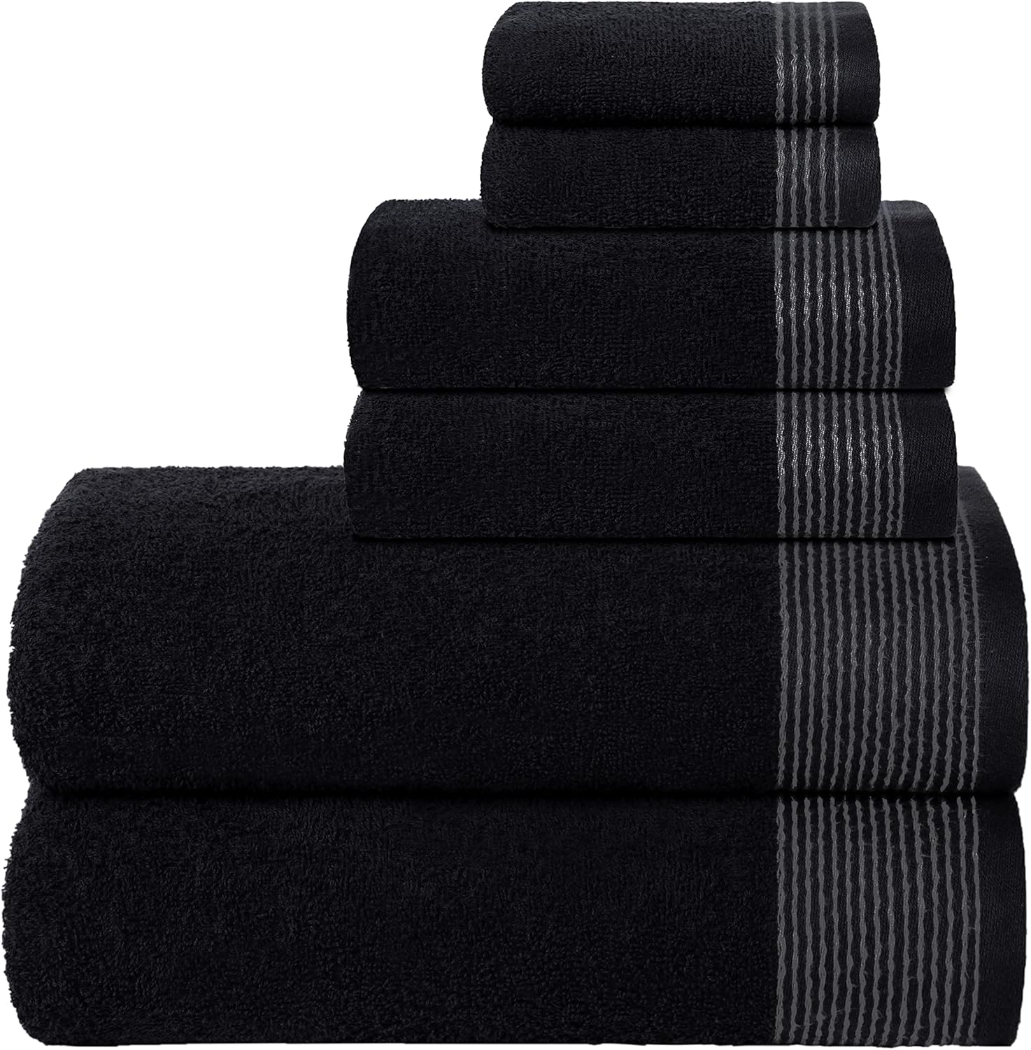 Belizzi Home 100% Cotton Ultra Soft 6 Pack Towel Set, Contains 2 Bath Towels 28x...