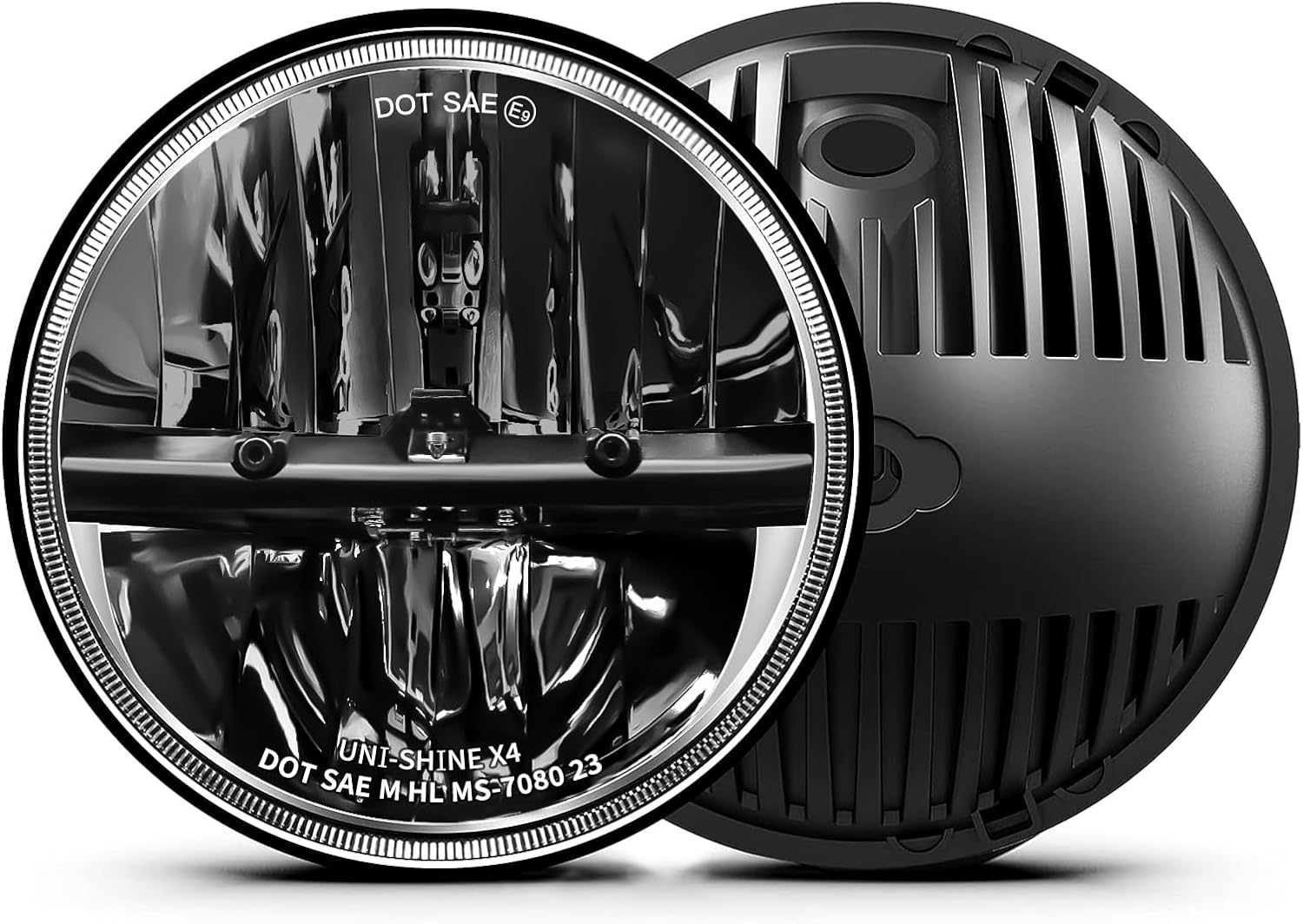 UNI-SHINE 2PCS 7-Inch LED Headlights - DOT Approved, Hi/Lo Beam, Compatible with...