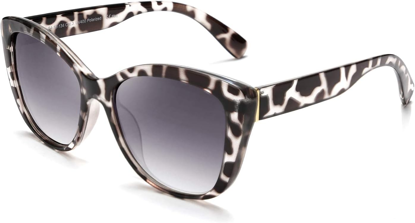 FEISEDY Polarized Vintage Sunglasses American Womens Square Jackie O Cat Eye Sun...