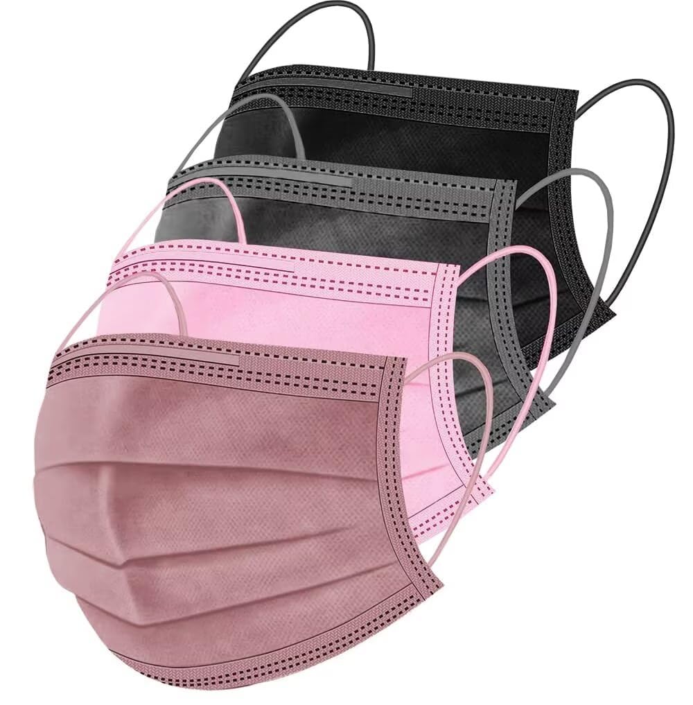 ZIYE 100 Pcs Non-medical Multicolor Disposable Face Masks, Breathable Non-woven...