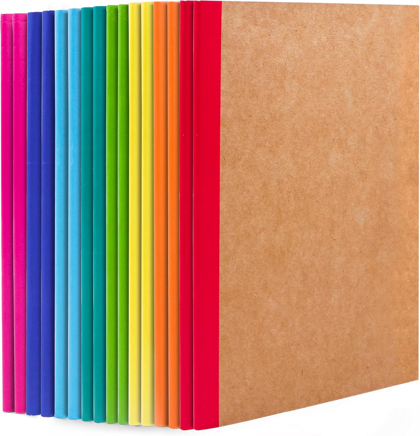 16 Pack Kraft Notebooks A5, Feela 60 Pages Lined Notepad Journal Bulk, Soft Brow...