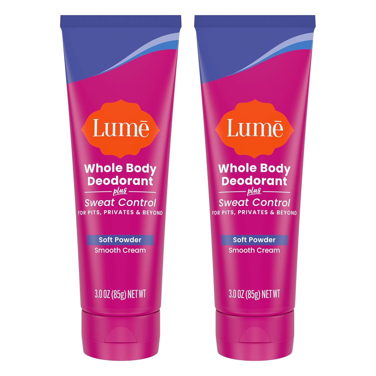 Lume Whole Body Deodorant Plus Sweat Control - Smooth Cream Tube - 72 Hour Odor...