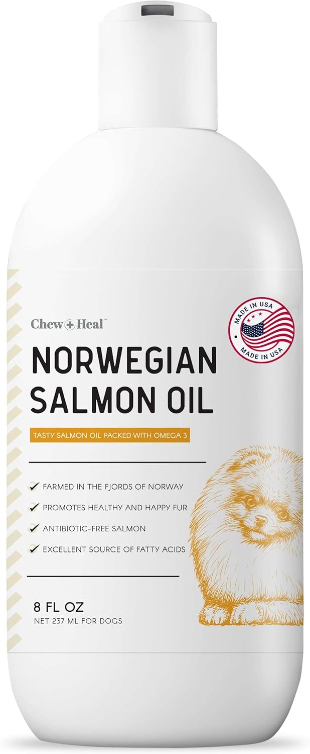 Salmon Oil for Dogs - Premium Fish Oil for Skin and Coat Health - Omega 3 Supple...