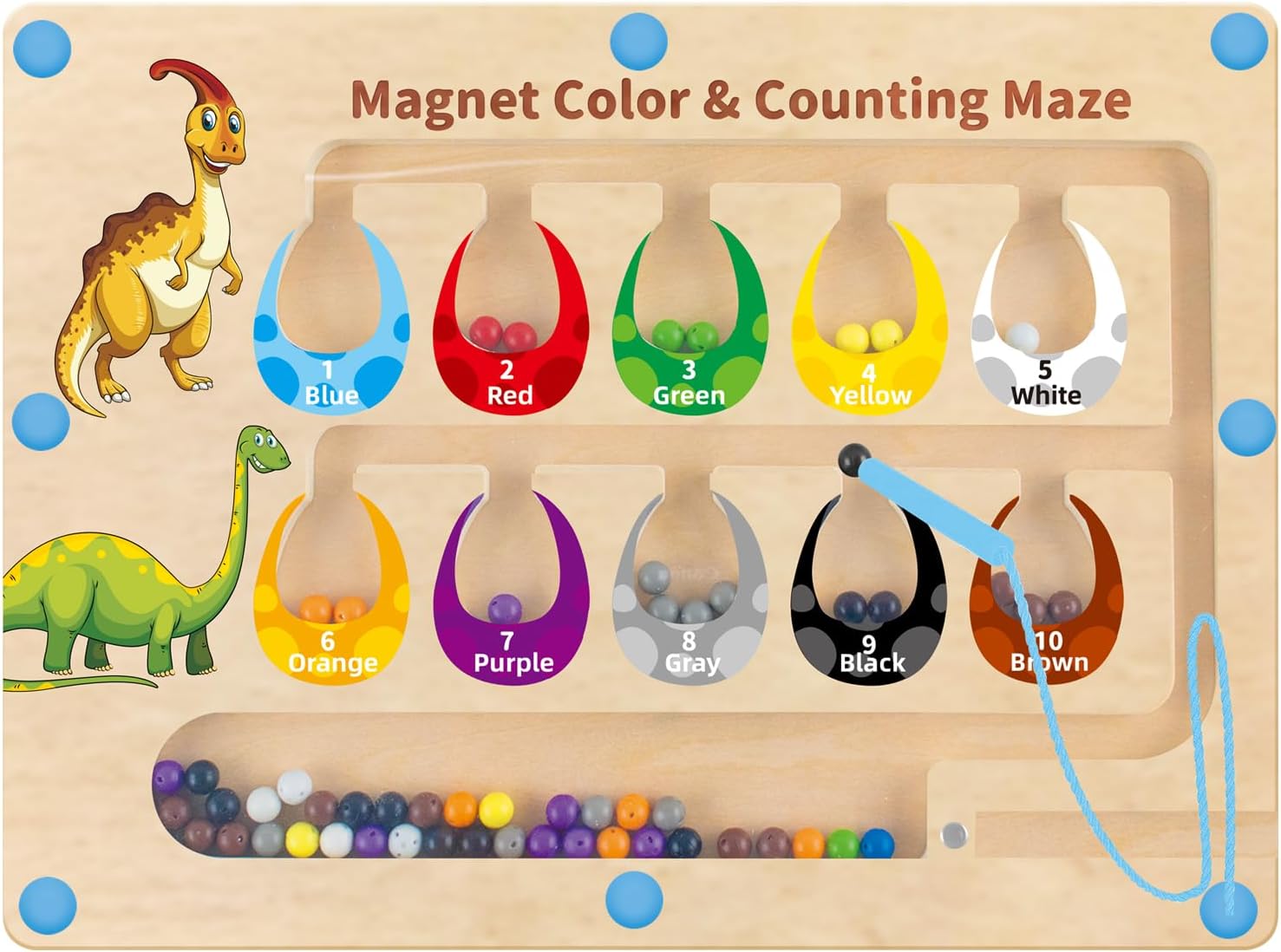 HONGID Dinosaur Toys,Magnetic Color and Number Maze, Montessori Toys for 2 3 4 5...